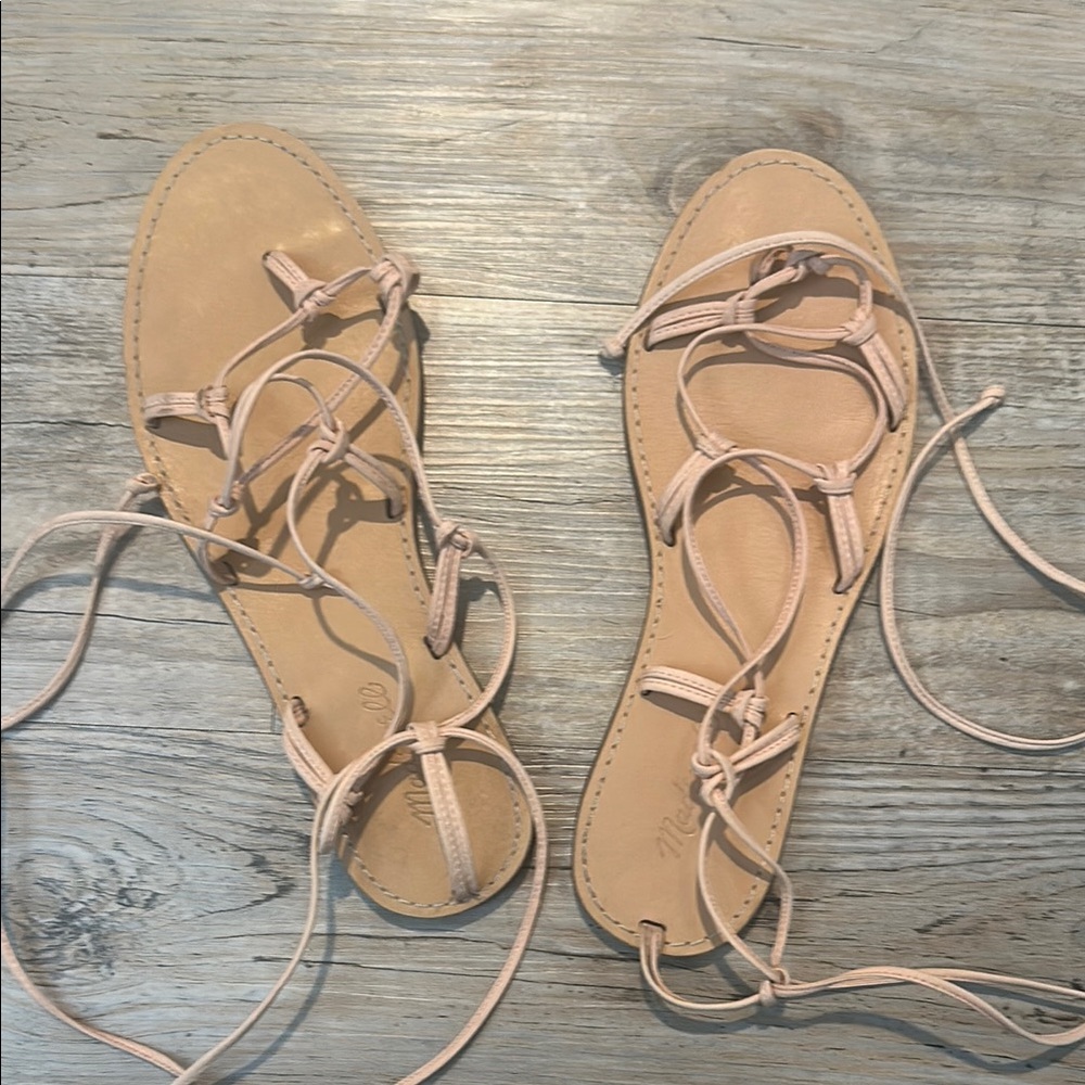 Madewell Blush Lace-Up Sandals